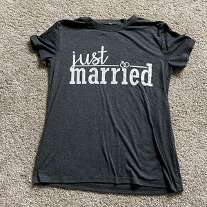 Gray Just Married T-Shirt, Small